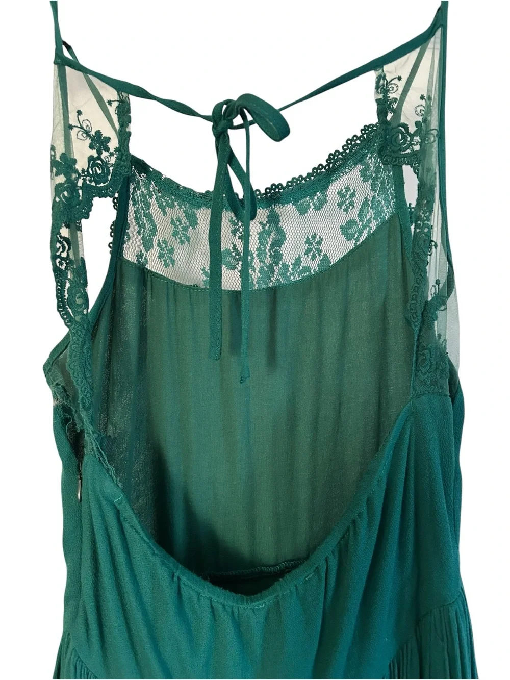 Girls Joyfolie/12 Teal Lace Midi Dress with Tiered Skirt